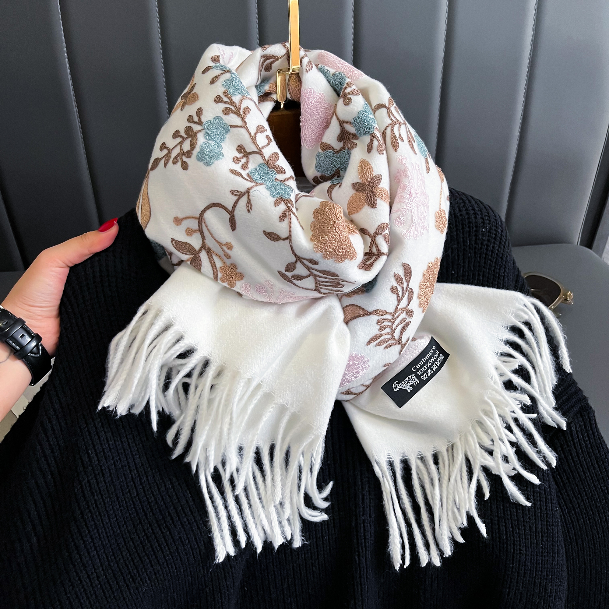 New Winter Warm Cashmere Scarf - Cashmere Throw Blanket avaliação e preço