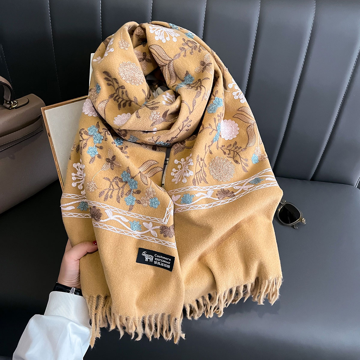 New Winter Warm Cashmere Scarf - Cashmere Throw Blanket avaliação e preço