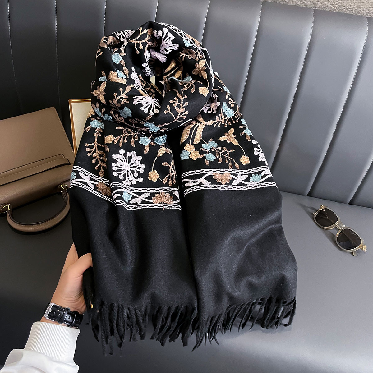 New Winter Warm Cashmere Scarf - Cashmere Throw Blanket avaliação e preço