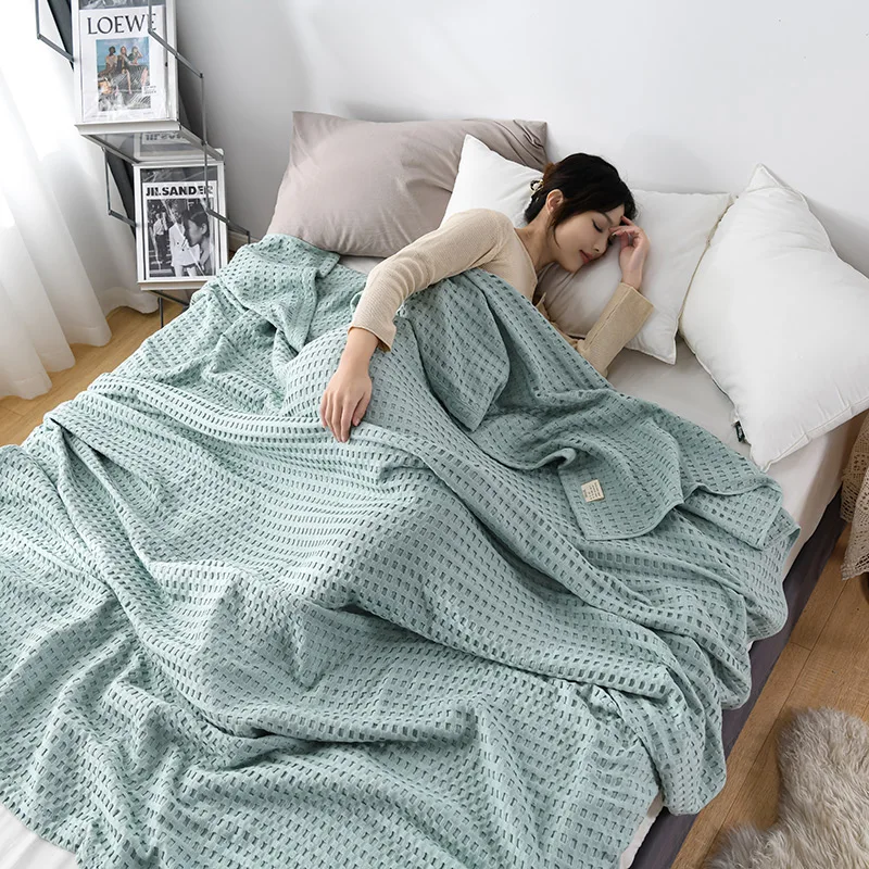 Premium Pure Cotton Waffle Wea - Cashmere Throw Blanket avaliação e preço