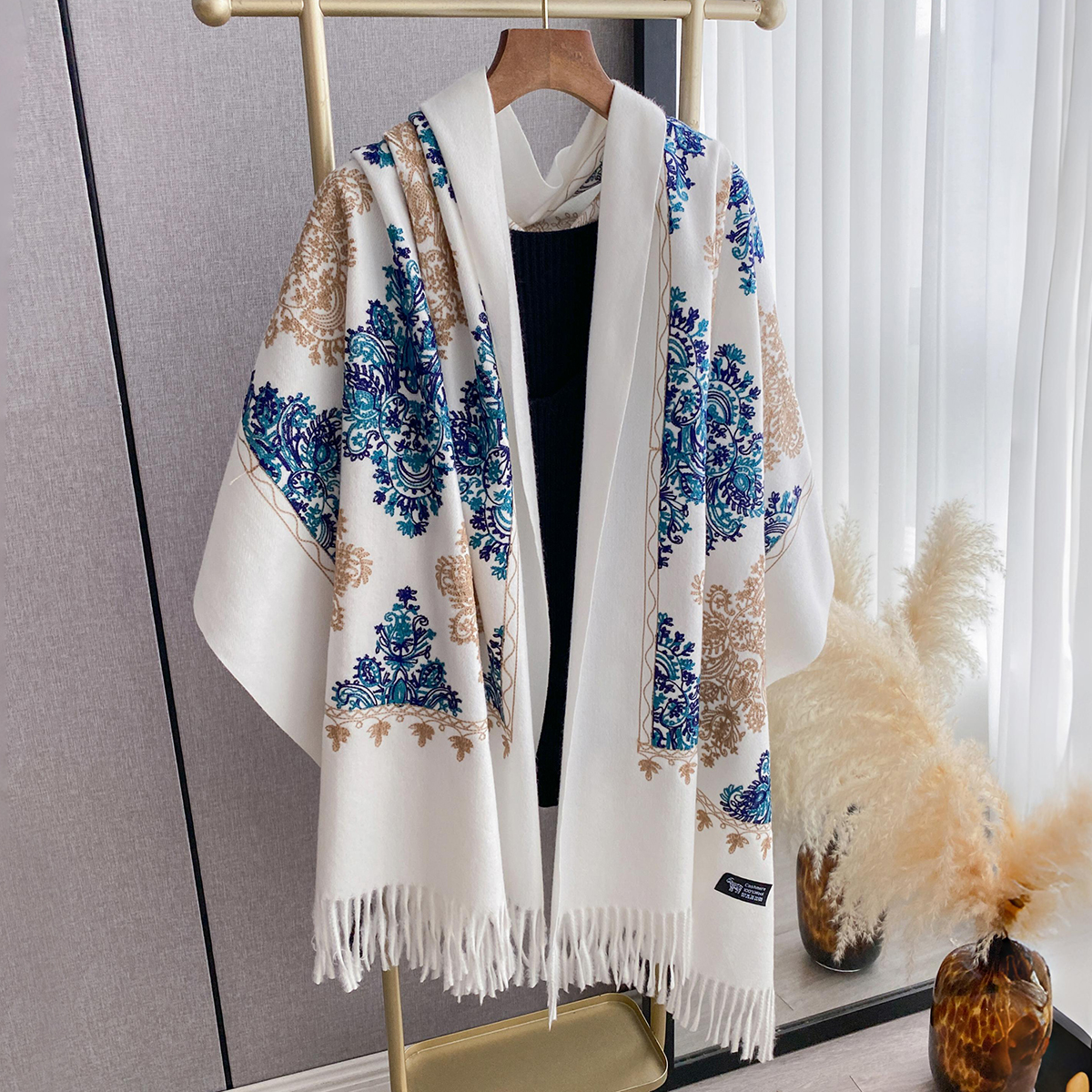 Women Fashion Winter Warm Cash - Cashmere Throw Blanket avaliação e preço