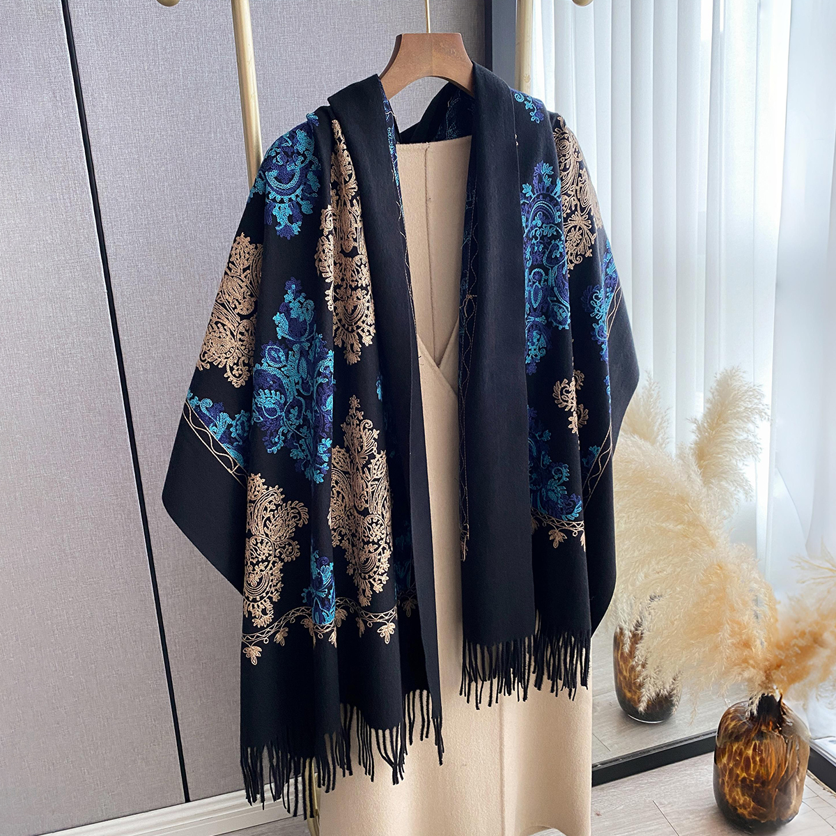Women Fashion Winter Warm Cash - Cashmere Throw Blanket avaliação e preço