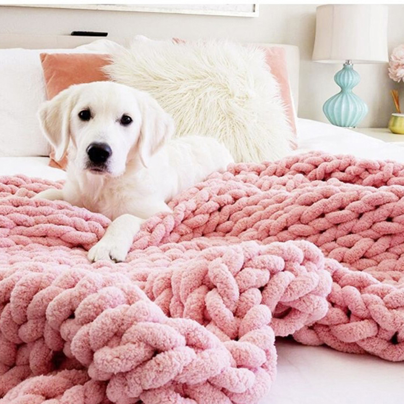 Hand Chunky Knitted Blanket Th - Cashmere Throw Blanket avaliação e preço