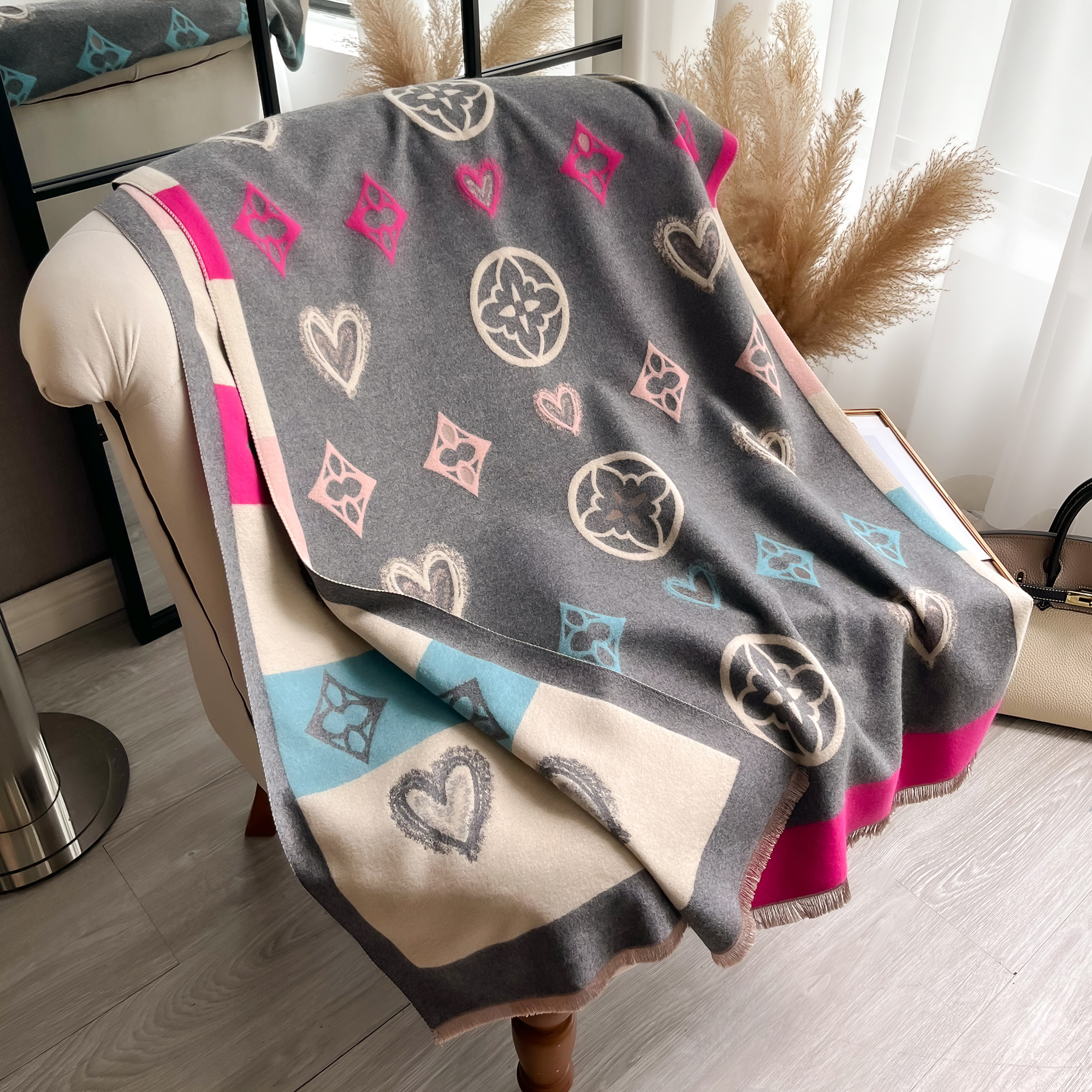 Luxury Cashmere Love Scarf Win - Cashmere Throw Blanket avaliação e preço